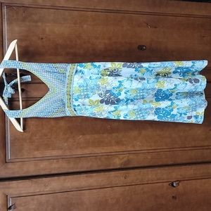 Unique Color Combo Halter Dress